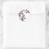 Gray Orchid Wedding Umschlag Aufkleber (Tasche)