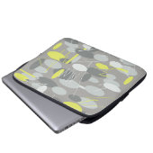 Gray Oval Spots Muster Computer Laptop Sleeve (Vorne Knopf)
