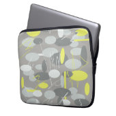 Gray Oval Spots Muster Computer Laptop Sleeve (Vorderseite Links)