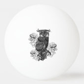 Gray Owl auf Branch Tischtennisball (Rückseite)