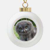GRAY OWL KERAMIK Kugel-Ornament (Vorderseite)