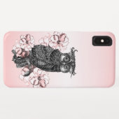 Gray Owl Pink Orchids Case-Mate iPhone Hülle (Rückseite (Horizontal))