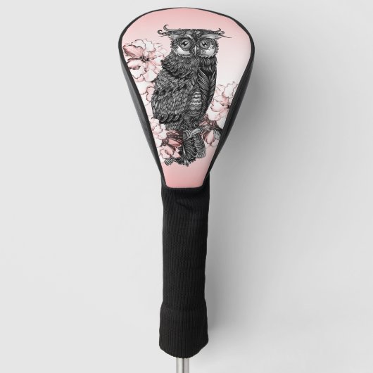Gray Owl Pink Orchids Golf Headcover (Vorderseite)