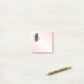 Gray Owl Pink Orchids Post-it Klebezettel (Auf Schreibtisch)