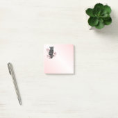 Gray Owl Pink Orchids Post-it Klebezettel (Büro)