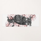 Gray Owl Pink Orchids Yogamatte (Vorderseite (Horizontal))