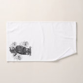 Gray Owl White Orchids Badhandtuch Set (Handtuch)