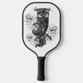 Gray Owl White Orchids Pickleball Schläger (Rückseite)
