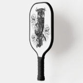 Gray Owl White Orchids Pickleball Schläger (Links)