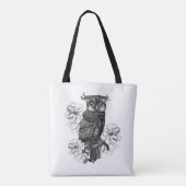 Gray Owl White Orchids Tasche (Rückseite)