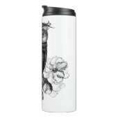 Gray Owl White Orchids Thermosbecher (Nach rechts gedreht)