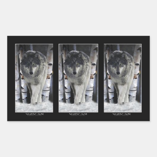 GRAY PACK WOLF Wildlife Supporter Artwork Rechteckiger Aufkleber (Vorderseite)