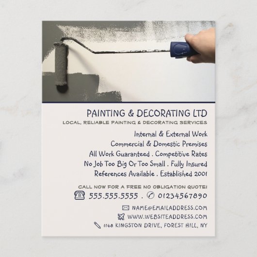 Gray Paint Roller, Painter & Decorator Werbung Flyer (Vorne)