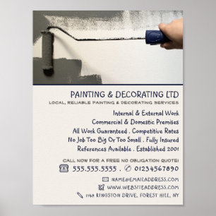 Gray Paint Roller, Painter & Decorator Werbung Poster