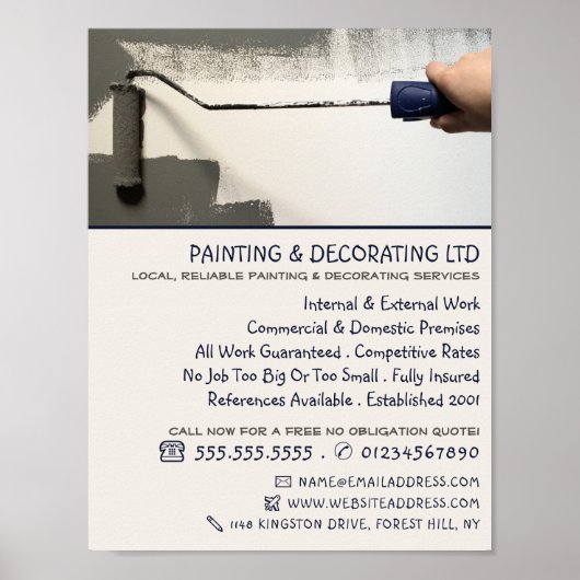 Gray Paint Roller, Painter & Decorator Werbung Poster (Vorne)