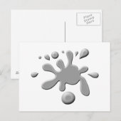 Gray Paint Splodge Postkarte (Vorne/Hinten)