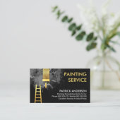 Gray Paint Spritzer Gold Pinselstriche Visitenkarte (Stehend Vorderseite)
