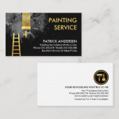 Gray Paint Spritzer Gold Pinselstriche Visitenkarte (Vorne/Hinten)