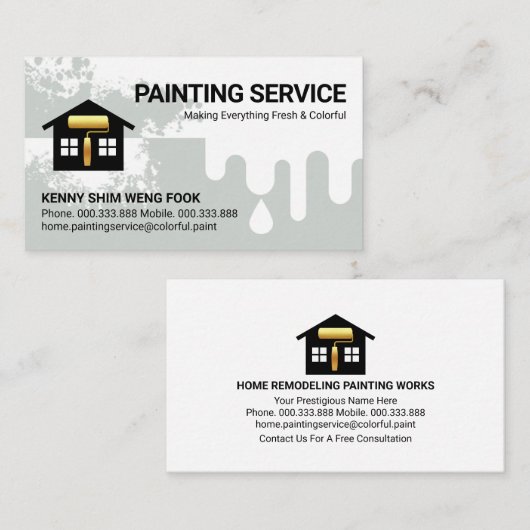 Gray Paint Zuhause Driving Visitenkarte (Vorne/Hinten)