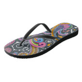 Gray Paisley Pattern Flip Flops Badesandalen (Schrägansicht)