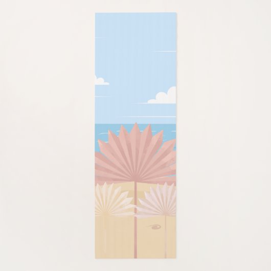 Gray Palm am Strand Yogamatte (Rückseite)