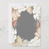 Gray Pampas Grass Wreath Border Ultimate Einladung (Rückseite)
