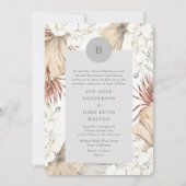 Gray Pampas Grass Wreath Border Ultimate Einladung (Vorderseite)