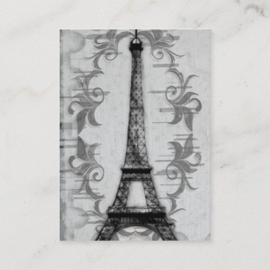 Gray Paris Grunge Empfang Sitzkarte Platzkarte (Rückseite)