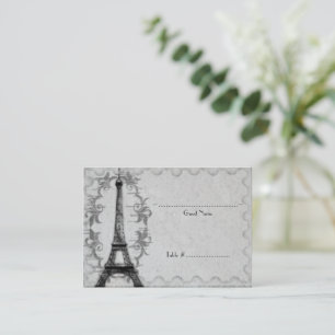 Gray Paris Grunge Empfang Sitzkarte Platzkarte