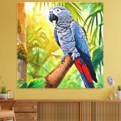 Gray Parrot Perch Leinwanddruck (Insitu (Wohnzimmer))