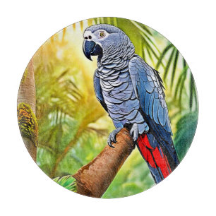 Gray Parrot Perch Schneidebrett