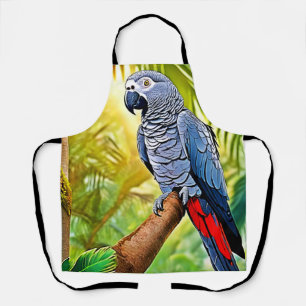 Gray Parrot Perch Schürze