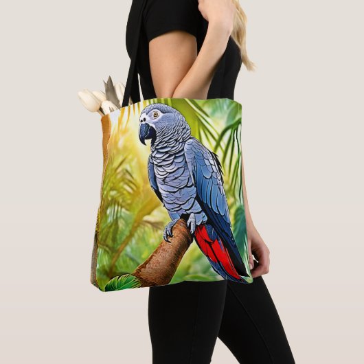 Gray Parrot Perch Tasche (Von Nahem)