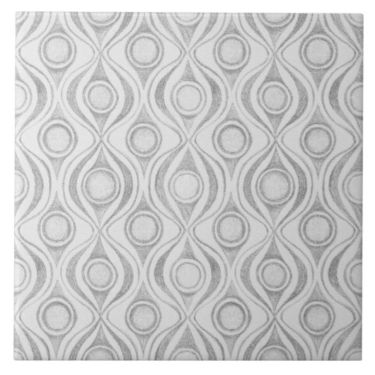 Gray Patterns С ircles Fliese (Vorderseite)
