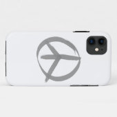 Gray Peace Sign Case-Mate iPhone Hülle (Rückseite (Horizontal))