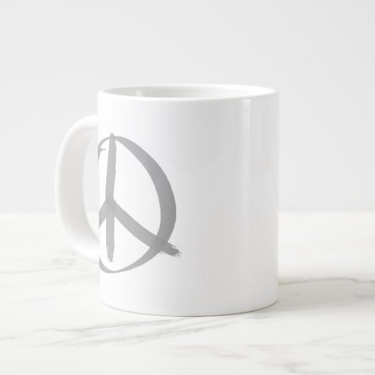Gray Peace Sign Jumbo-Tasse (Vorderseite Links)