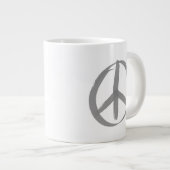 Gray Peace Sign Jumbo-Tasse (Vorderseite Rechts)