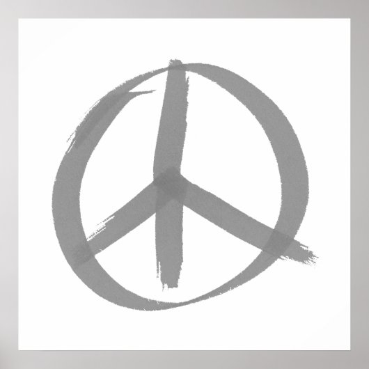 Gray Peace Sign Poster (Vorne)