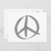 Gray Peace Sign Postkarte (Vorne/Hinten)