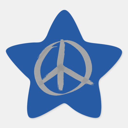 Gray Peace Sign Star Sticker (Vorderseite)