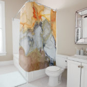 Gray Peach Marbled Abstrakt Duschvorhang (Beispiel)