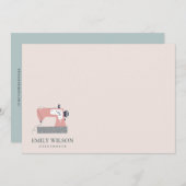 GRAY PEACH PINK SEWMACHINE TAILOR BUSINESS MITTEILUNGSKARTE (Vorne/Hinten)