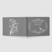 Gray Peacock Blüh Wedding Guest Book Gästebuch (Voll)