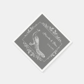 Gray Peacock Blühend Brautparty Napkins Serviette (Ecke)