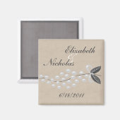 Gray Pearls Perchment Save the Date Magnet (Vorderseite/Rückseite)