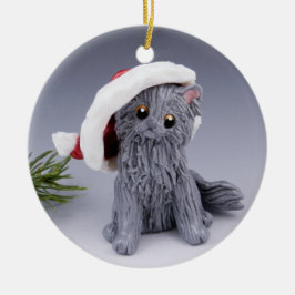 Gray Persian Cat Keramik Ornament