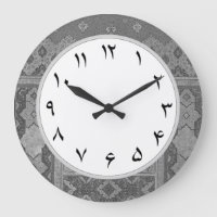 Gray Persian Numbers Farsi Clock Numerals