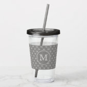 Gray Personal Monogram Muster Acryltrinkbecher (Rückseite)