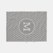 Gray Personal Monogram Muster Fleecedecke (Vorderseite (Horizontal))