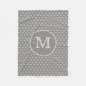 Gray Personal Monogram Muster Fleecedecke (Vorderseite)